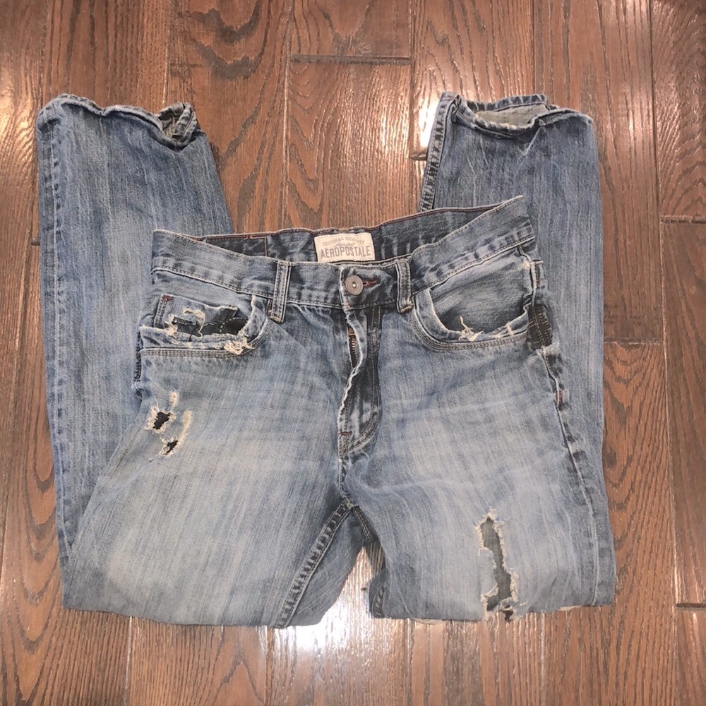 Aeropostale Essex straight leg vintage distressed mens jeans size 30/30